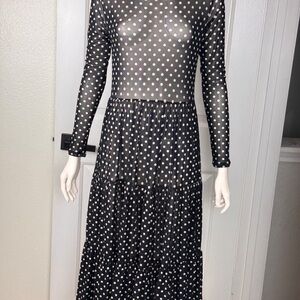 SPIRIT OF GRACE Polka Dot Long Sleeve Dress Size Small